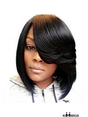 Synthetic Bob Wig for Women - African American Flair with Side-Swept Bangs