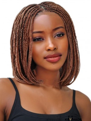 Seamless Knotless Box Braids Wig in Brown Bob Style - Synthetic Hair for African American Women