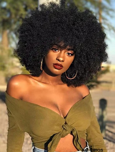 70s Retro-Style Short Curly Afro Kinky Synthetic Wig – Vibrant and Volume-Rich for Black Women