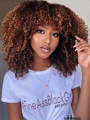 Kinky Curly Afro Wig for Black Women - Short, Authentic Hair Extension Natural-Look Afro Wigs