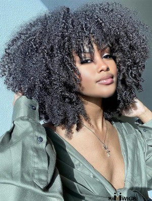 Kinky Curly Afro Wig for Black Women - Short, Authentic Hair Extension Natural-Look Afro Wigs