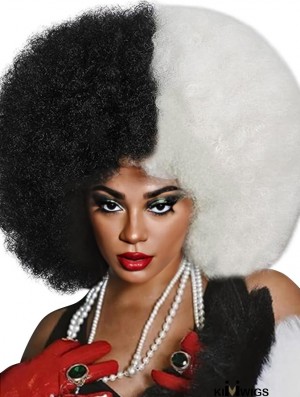 Soft, Natural-Looking Synthetic Curly Wigs for Black Women - Fluffy & Bouncy Afro Styles in Black and White Wigs