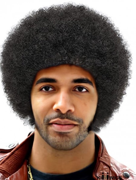 Heat-Resistant Synthetic Disco Wig for Men - Durable & Trendy Costume Hairstyle Accessory