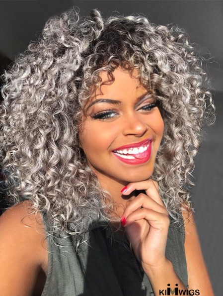 Bangs-Friendly Short Kinky Curly Afro Synthetic Wig for Daily Wear and Events