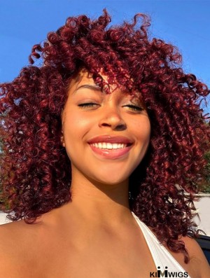 Bangs-Friendly Short Kinky Curly Afro Synthetic Wig for Daily Wear and Events