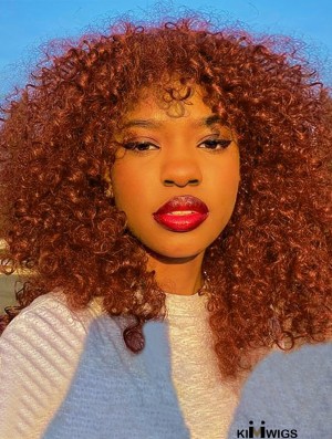 Bangs-Friendly Short Kinky Curly Afro Synthetic Wig for Daily Wear and Events