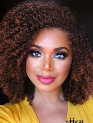Side Part Short Kinky Curly Twist-Out Afro Wig for African American Women - Synthetic Full Head Coverage Wigs