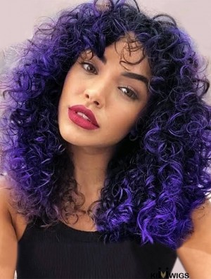 Short Curly Afro Wig – Bangs-Friendly Synthetic Style for Black Women (Heat-Resistant)