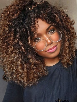 Short Curly Afro Wig – Bangs-Friendly Synthetic Style for Black Women (Heat-Resistant)