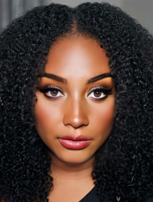 Black Women's 150% Density Afro Wig – Real Human Hair with Secure Elastic Band