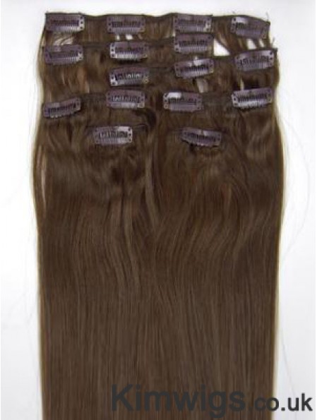 Perfect Brown Straight Remy Human Hair Clip In Hair Extensions