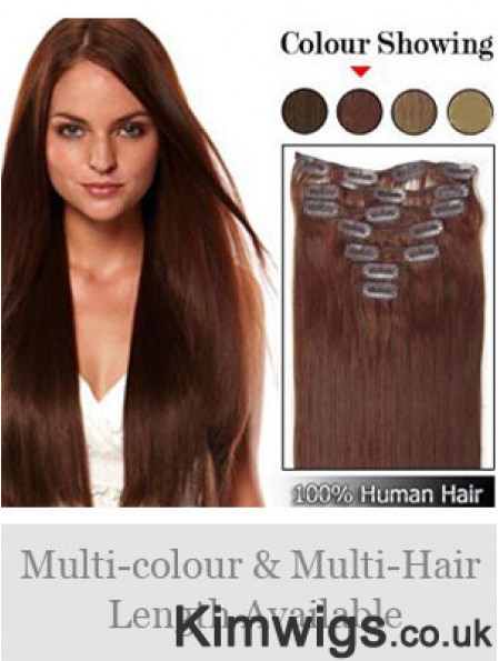 Hairstyles Auburn Straight Remy Human Hair Clip In Hair Extensions