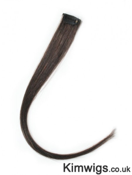 Modern Brown Straight Remy Human Hair Clip In Hair Extensions