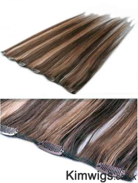 High Quality Brown Straight Remy Human Hair Clip In Hair Extensions