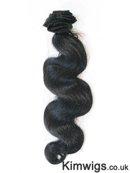 Black Wavy Style Remy Human Hair Tape In Hair Extensions