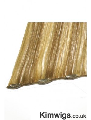 No-Fuss Blonde Straight Remy Human Hair Clip In Hair Extensions