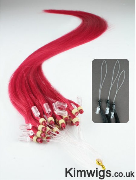 Fashion Red Straight Micro Loop Ring Hair Extensions