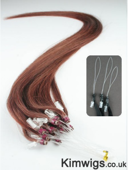 Incredible Auburn Straight Micro Loop Ring Hair Extensions