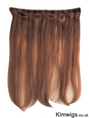 Straight Remy Human Hair Auburn Comfortable Weft Extensions