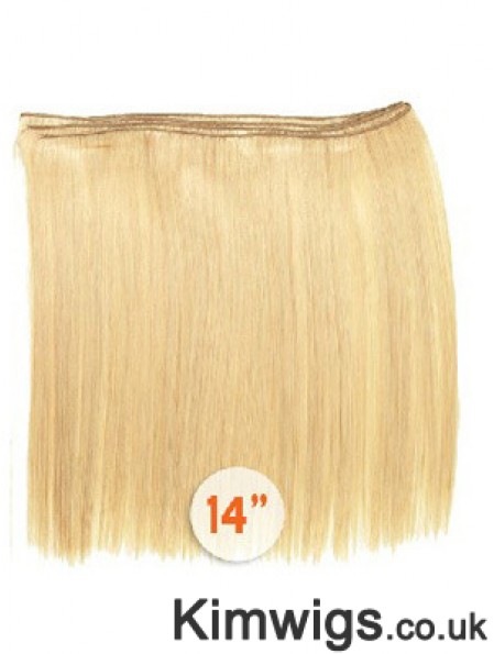 Straight Remy Human Hair Blonde Style Weft Extensions