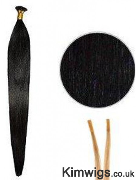 Black Straight Stick/I Tip Hair Extensions