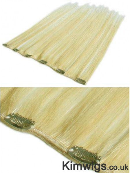 Cheapest Blonde Straight Remy Human Hair Clip In Hair Extensions