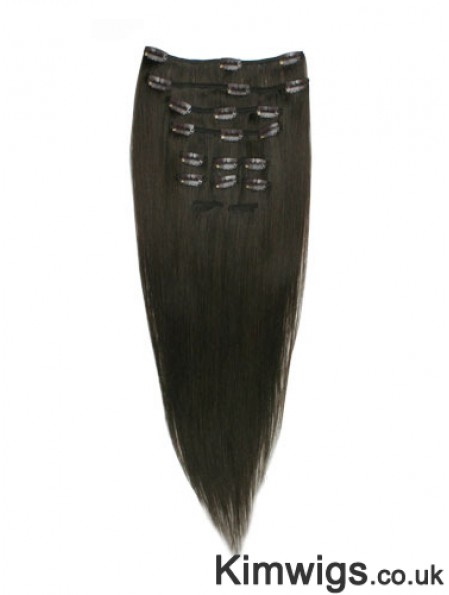 Good Black Straight Remy Human Hair Clip In Hair Extensions