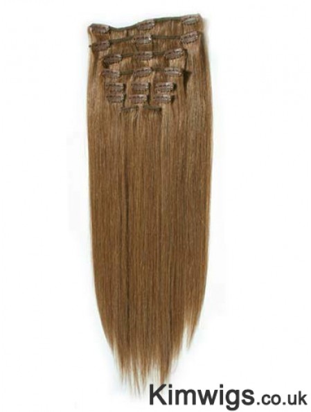 Fashionable Blonde Straight Remy Human Hair Clip In Hair Extensions