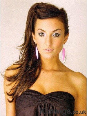 Soft Brown Straight Synthetic Clip In Hairpieces