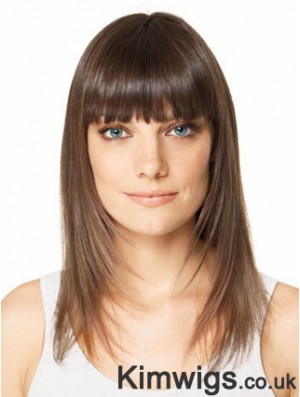 Clip In Hairpieces For Short Hair Brown Color Straight Style