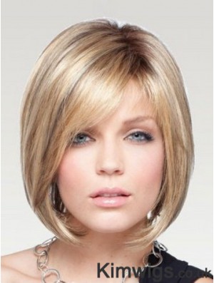 Chin Length Bob Wig Monofilament Blonde Wig Human Hair Straight Wig