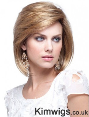 Human Hair Bob Wigs Chin Length Capless Blonde Color Bobs Cut