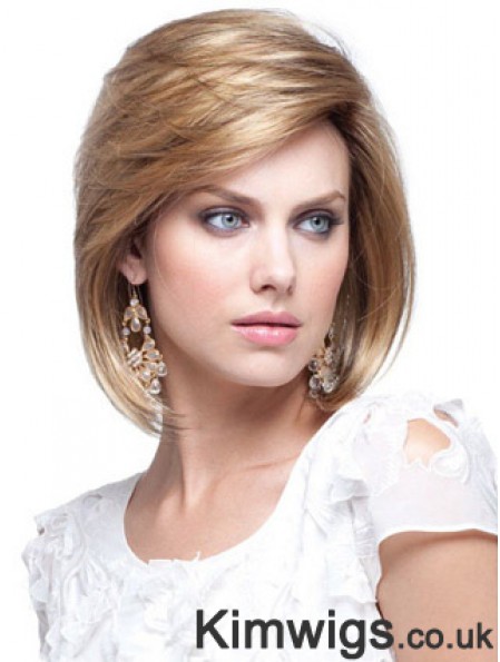 Human Hair Bob Wigs Chin Length Capless Blonde Color Bobs Cut