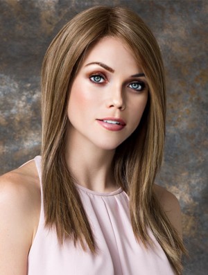 Long Straight Layered Brown Comfortable 100% Hand-tied Wigs