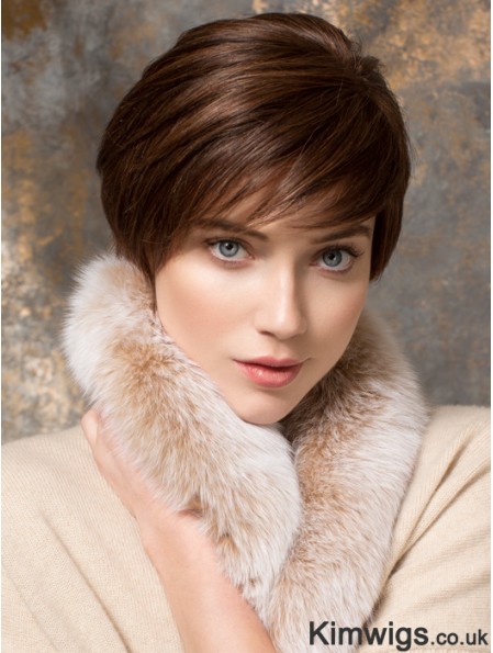 Short Straight Boycuts Auburn Designed 100% Hand-tied Wigs