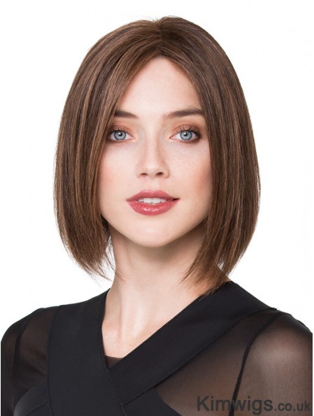 Bob Human Hair Wigs Brown Color Chin Length Bobs Cut