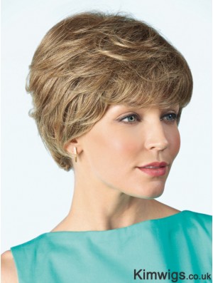 Monofilament Wig Human 100% Hand Tied Curly Style Short Length Boycuts