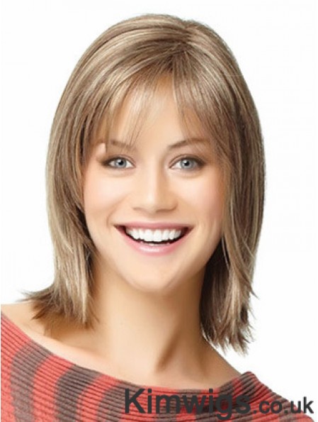 Short Bob Wigs Human Hair Shoulder Length Straight Style With Capless