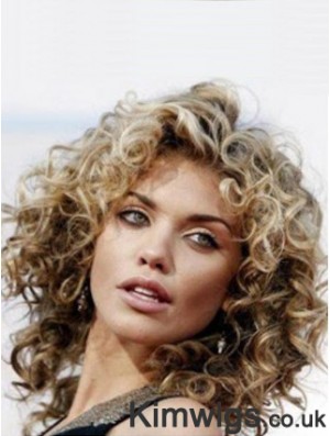 Curly Wig Human Hair Shoulder Length Wig With Lace Front