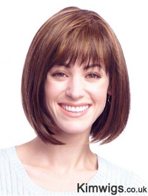 Human Hair Bob Wigs With Monofilament Bobs Cut Chin Length