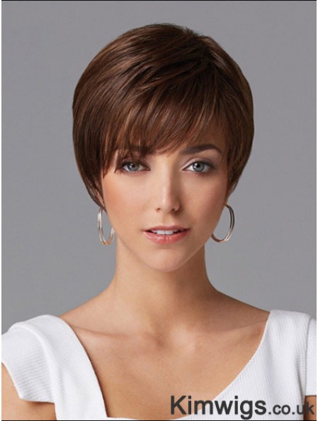 Hair Wigs For Women Cropped Length Straight Style Auburn Color