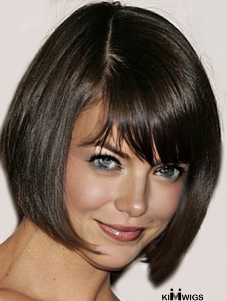 Best African American Lace Front Katie Holmes Wigs Chin Length Brown Color