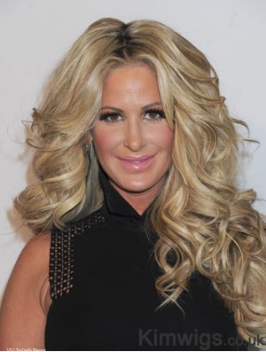 Long Blonde Wig Kim Zolciak Lace Front Wig UK For Women Human Hair 24 Inch