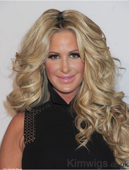 Long Blonde Wig Kim Zolciak Lace Front Wig UK For Women Human Hair 24 Inch