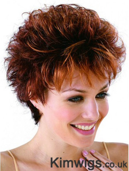 Remy Human Cropped Lace Front Curly Petite Monofilament Cap Wigs