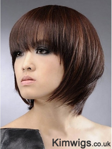 Chin Length Straight Bobs Capless Synthetic Wigs Bob Style
