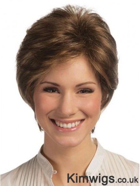 Lace Front Monofilament Human Hair Wigs Short Length Straight Style Boycuts