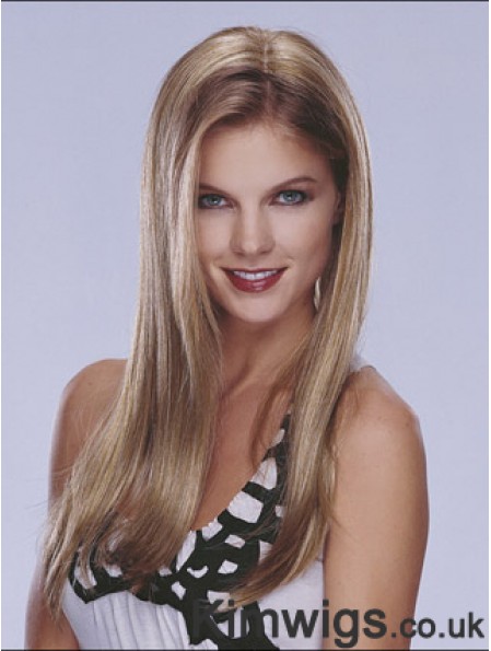 Half Blonde Wig Lace Front Long Length Straight Style