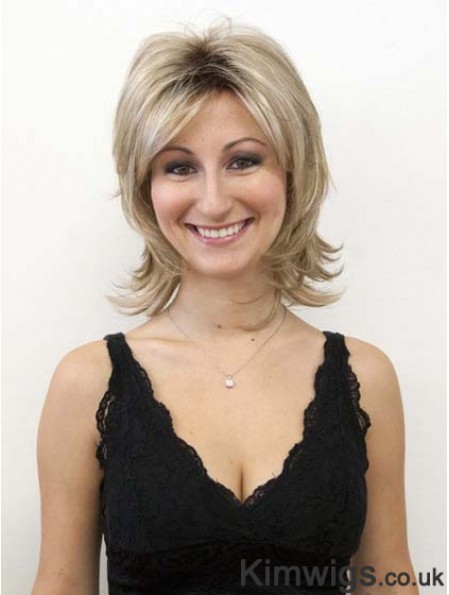 Blonde Wig Synthetic Wigs Layered Cut Straight Style