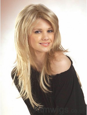 Blonde Long Straight Layered Lace Front Wig